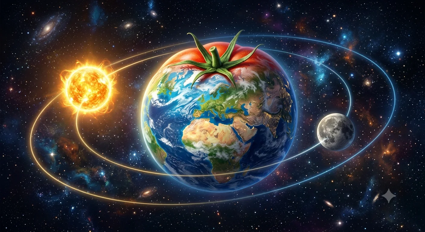 Ilustración simbólica de la Tierra y sus órbitas alrededor del sol y la luna